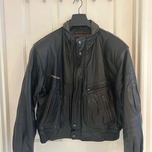 Men's Black Leather Corvette Jacket